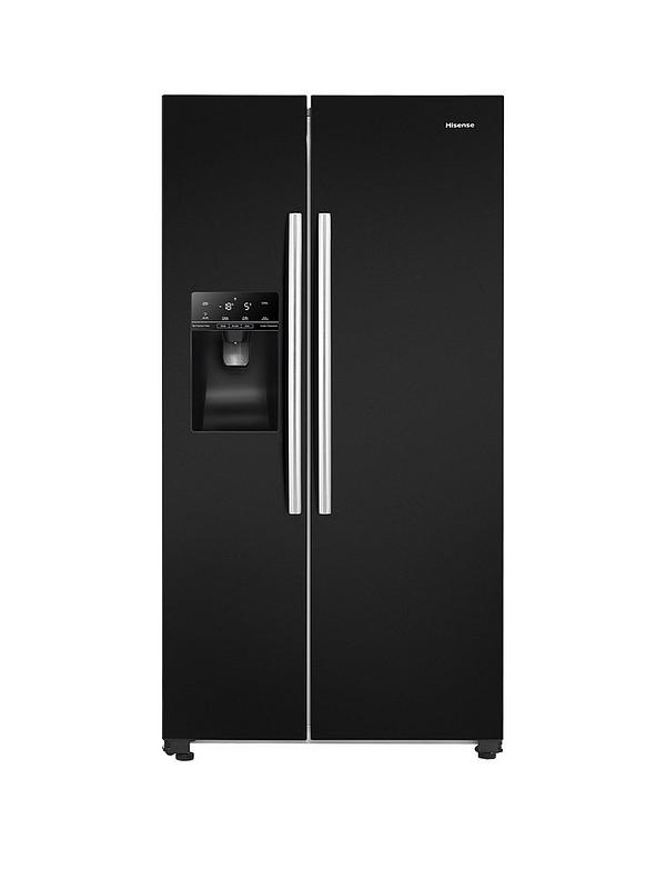 Hisense RS694N4IBE 90cm Wide Side by Side, Water and Ice, American Fridge Freezer - Black